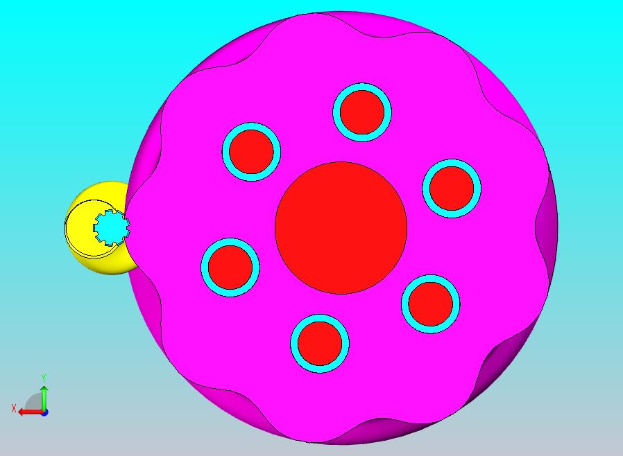 偏心式摆线齿轮传动耦合模型