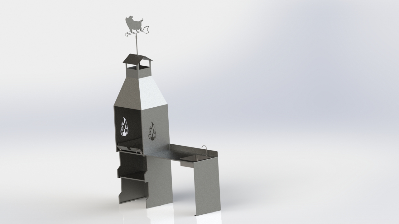 采用折叠金属板设计的烧烤架