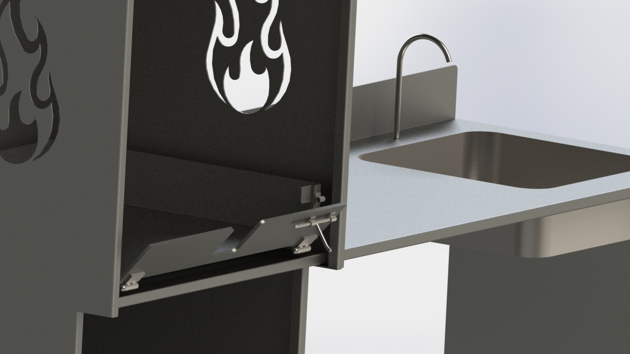 采用折叠金属板设计的烧烤架