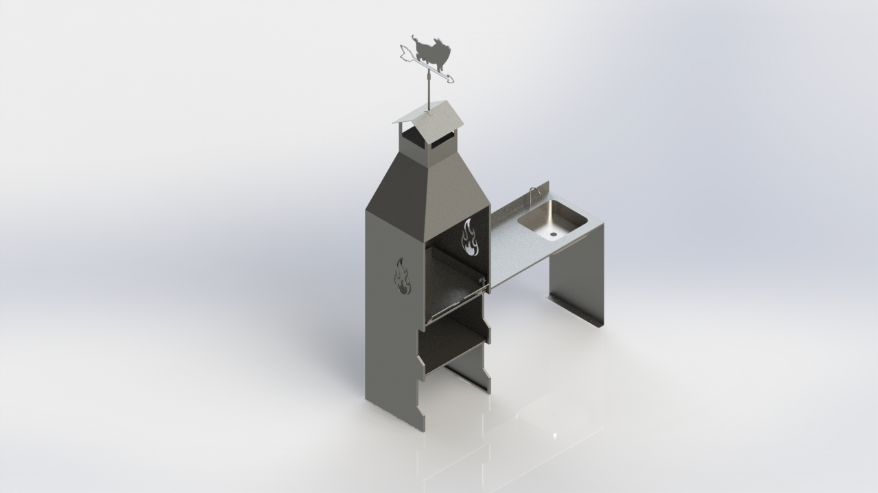 采用折叠金属板设计的烧烤架