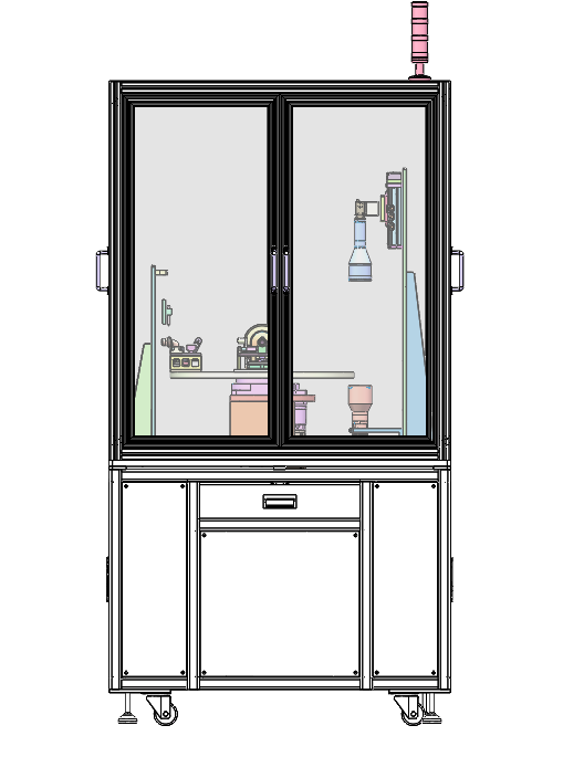 弯管外观检测设备，包括顶紧机构，工装机构，气动多通，支撑座等