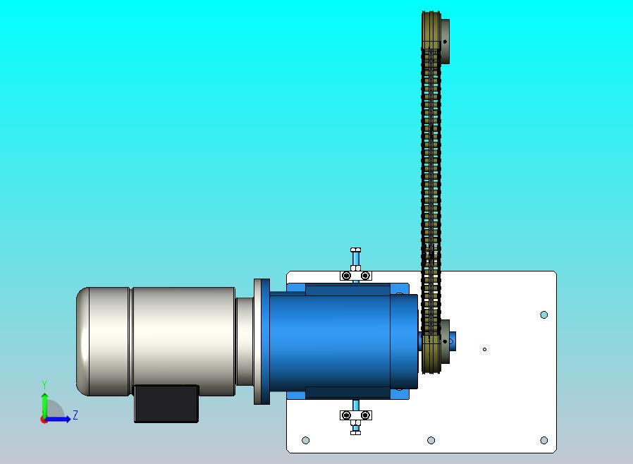 带链条和齿轮的电机