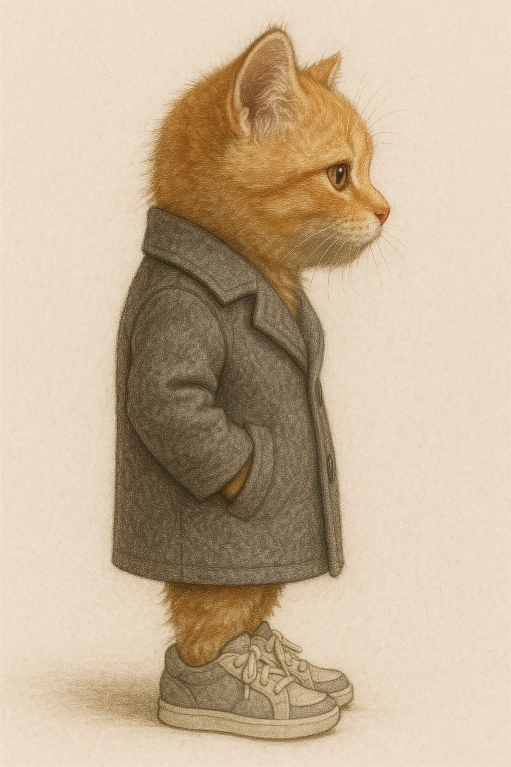 穿外套的可爱猫人工智能