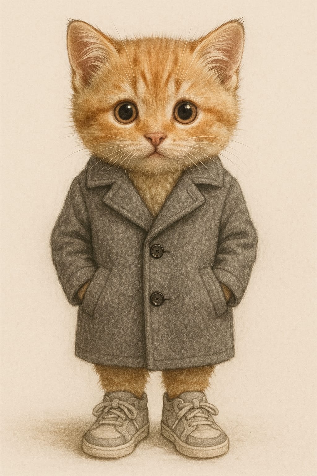 穿外套的可爱猫人工智能