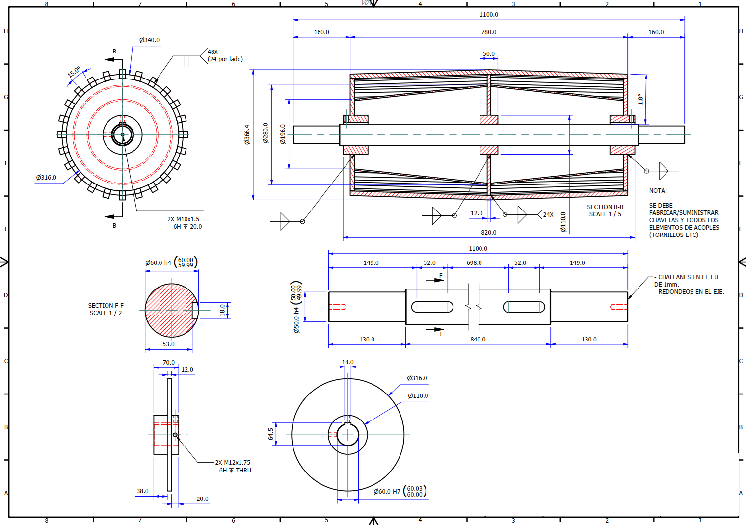 自清洁输送带驱动滚筒