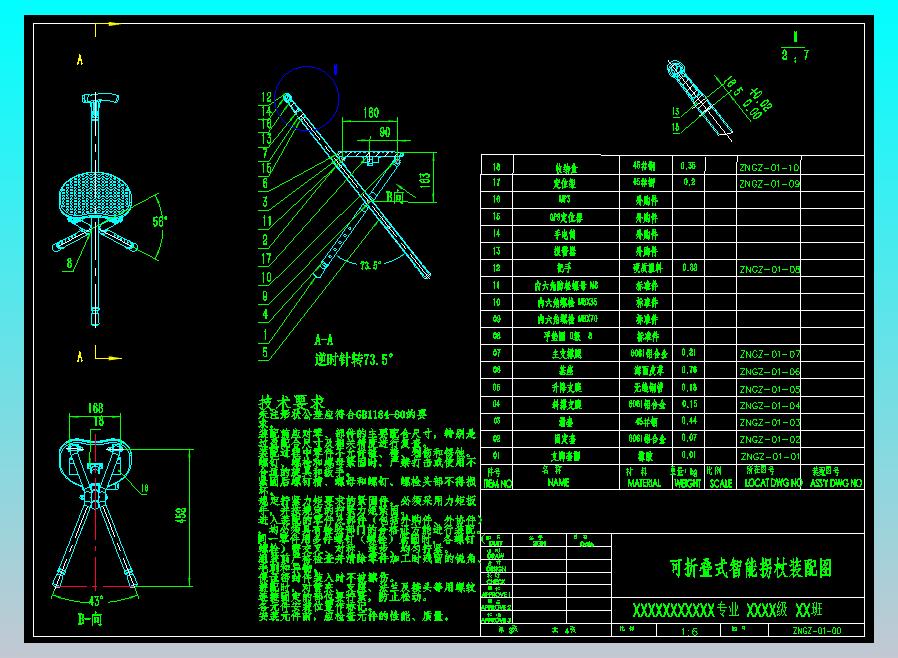 带坐拐杖二维图