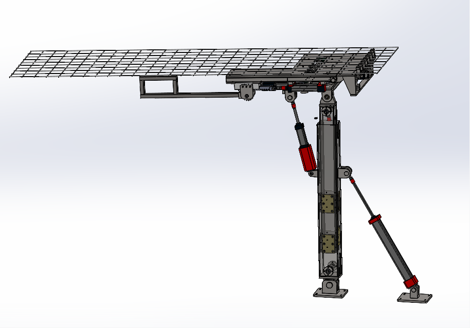 顶网液压缸、齿轮齿条翻转机构