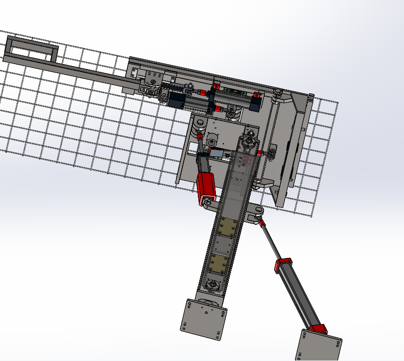顶网液压缸、齿轮齿条翻转机构