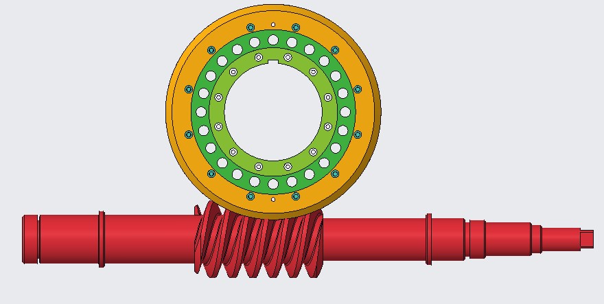 蜗轮蜗杆传动副装配体三维Creo4.0 