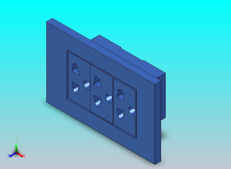 通用3孔壁装插座，带地面