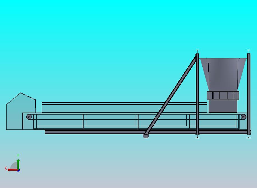 SolidWorks中水泥从溜槽卸料到带式输送机