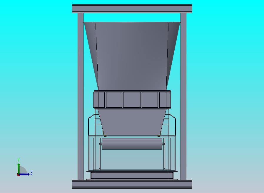 SolidWorks中水泥从溜槽卸料到带式输送机