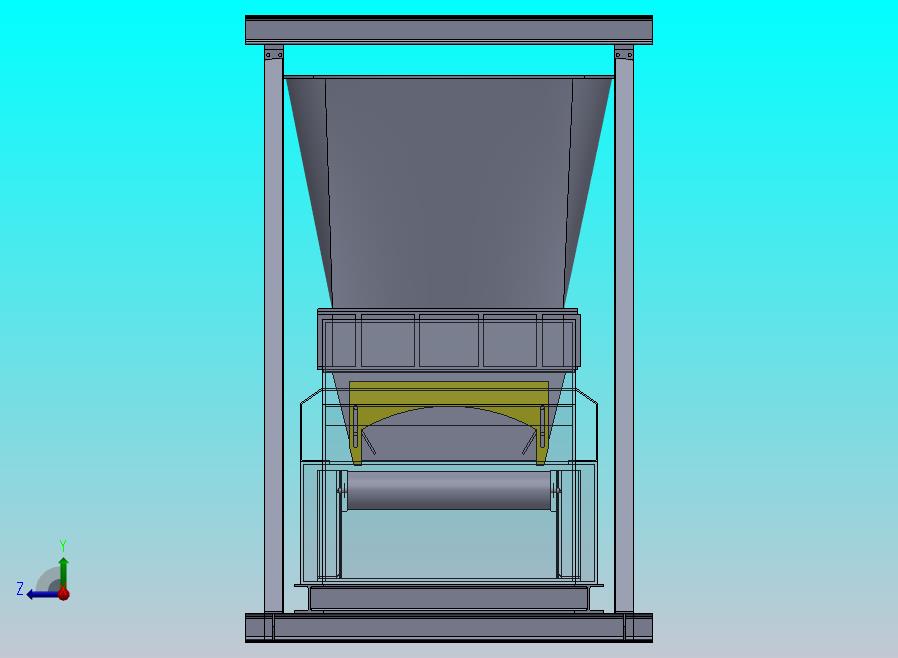 SolidWorks中水泥从溜槽卸料到带式输送机