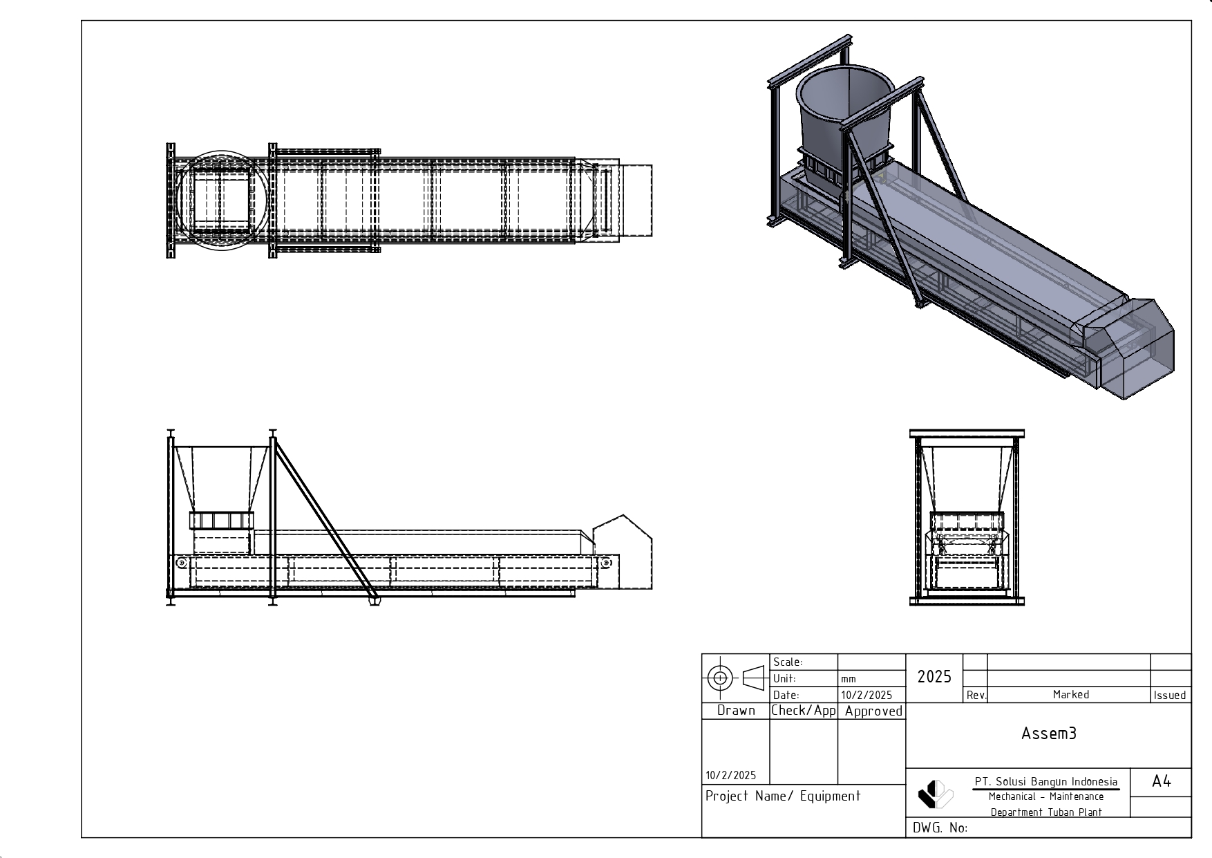 SolidWorks中水泥从溜槽卸料到带式输送机