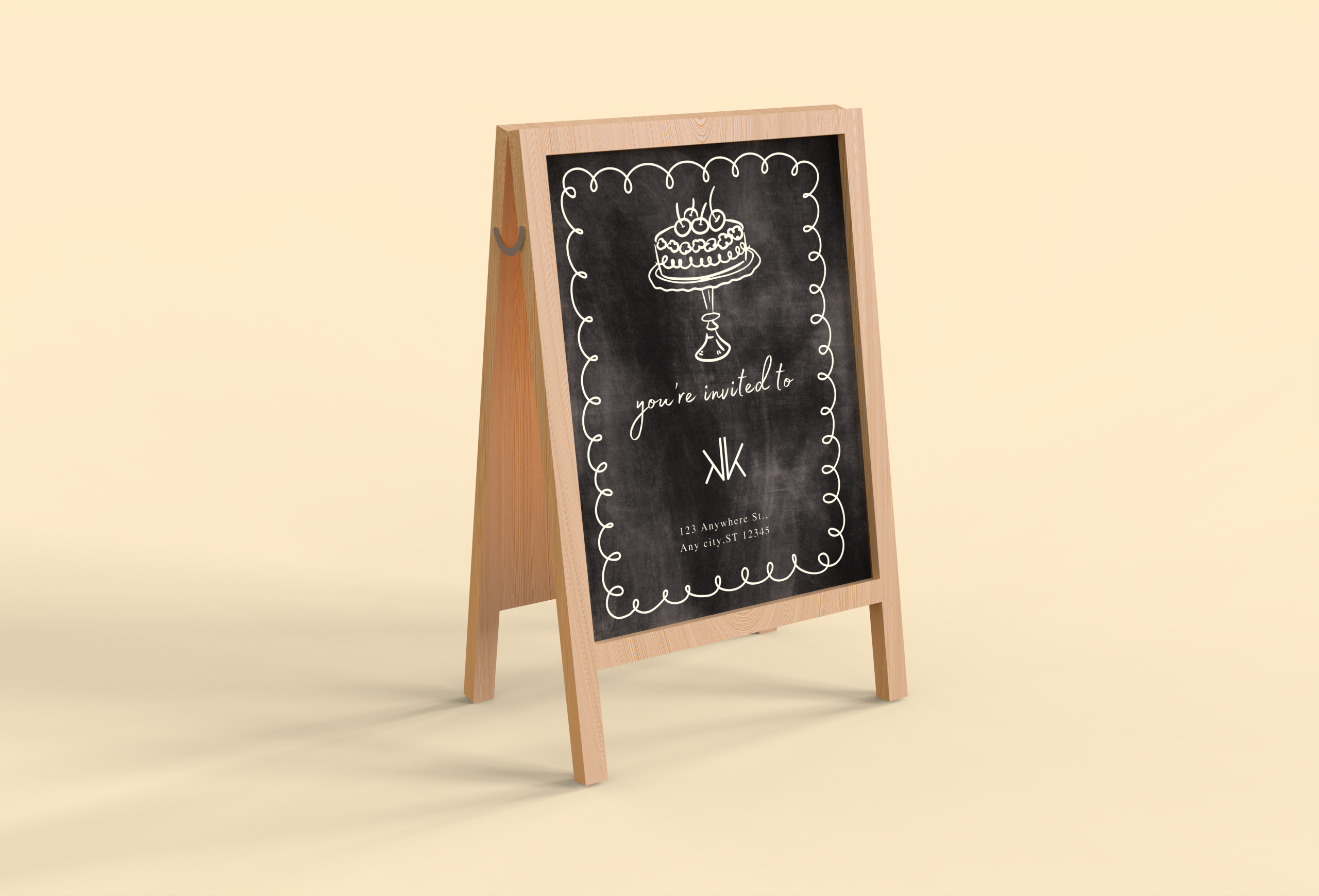 带木质边框的黑板标志