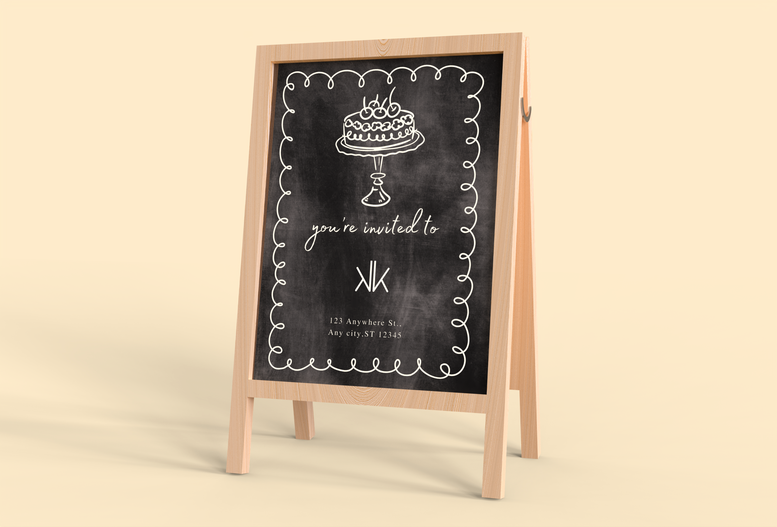 带木质边框的黑板标志