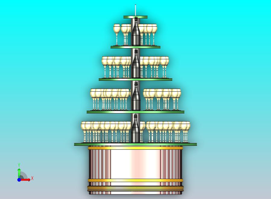 香槟圆桌展示架 四层