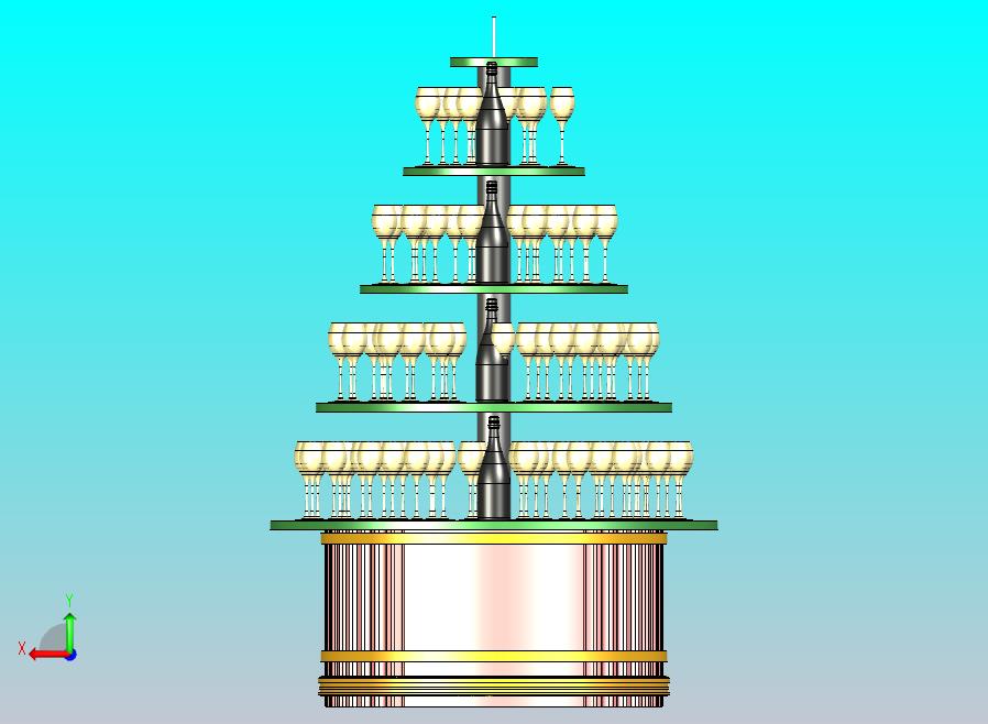 香槟圆桌展示架 四层