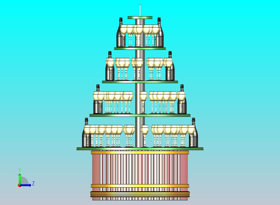 香槟圆桌展示架 四层