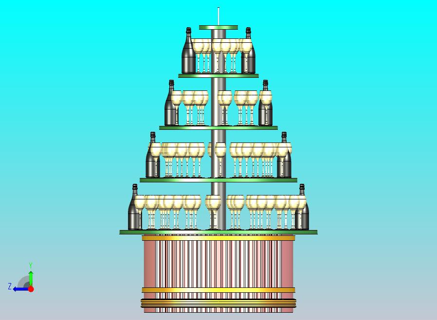 香槟圆桌展示架 四层