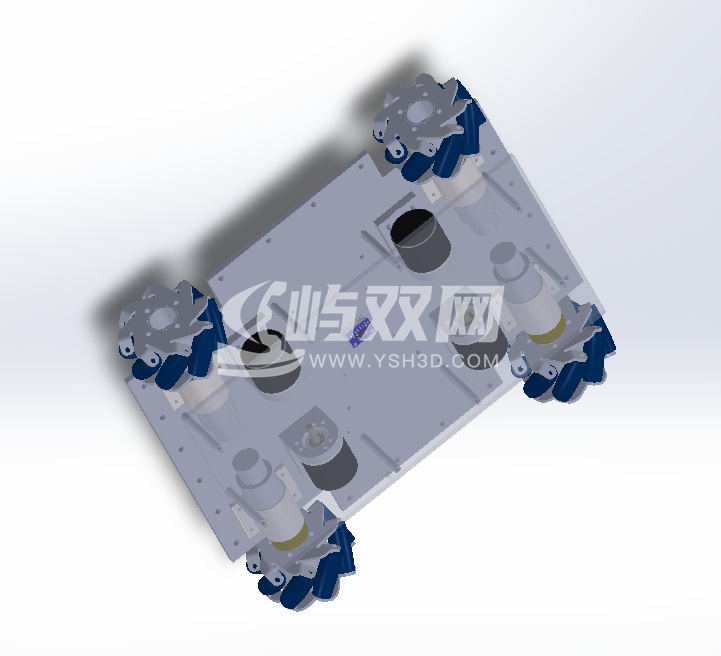 自动化导引车AGV麦克纳姆轮小车3D图