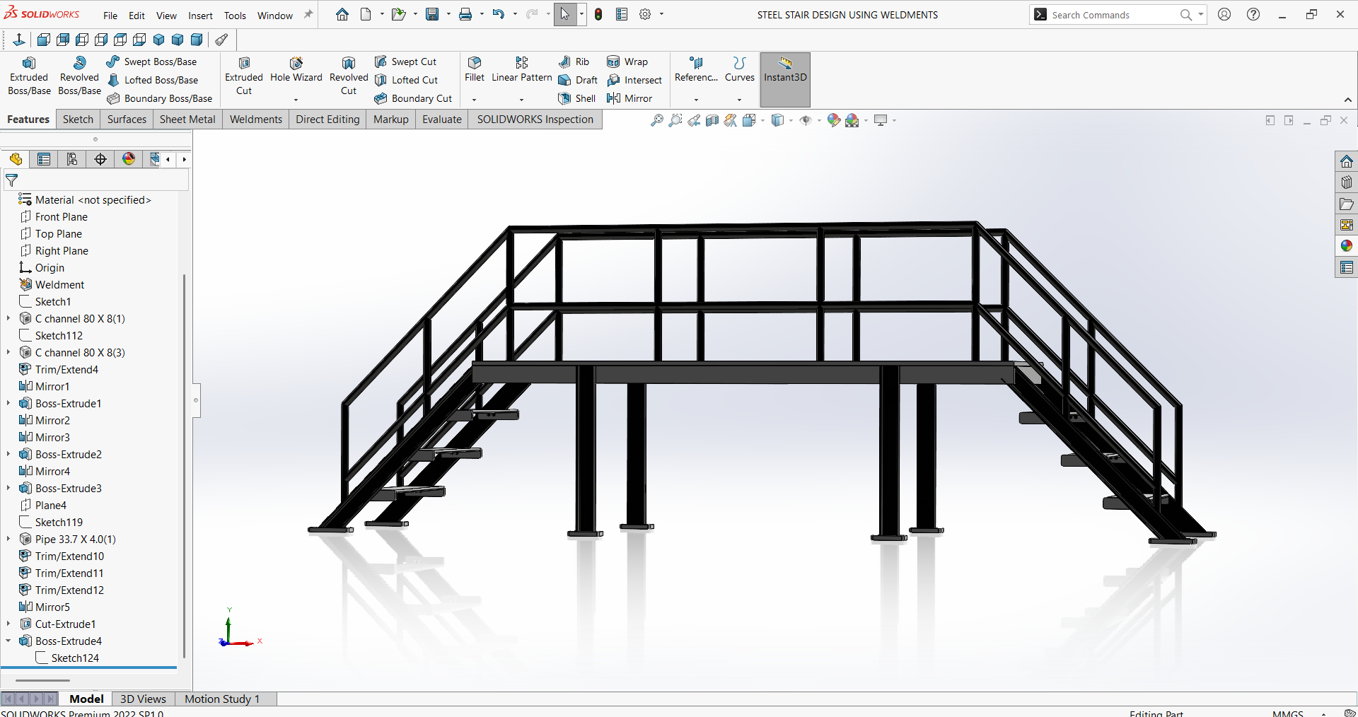 焊接件的钢楼梯