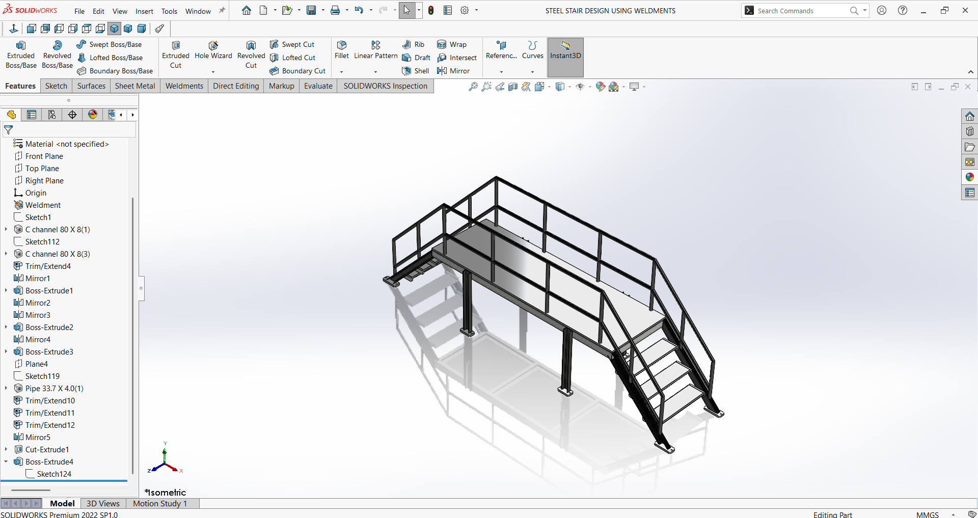 焊接件的钢楼梯