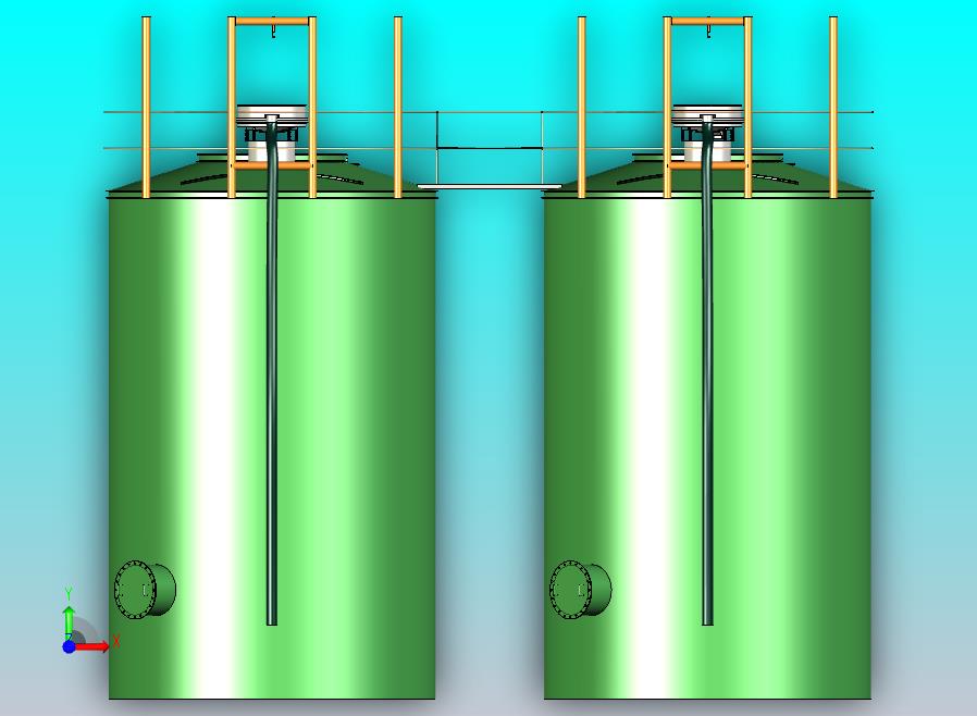 100立方米水箱的布局，现在配备了圆形振动筛。