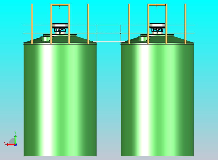 100立方米水箱的布局，现在配备了圆形振动筛。