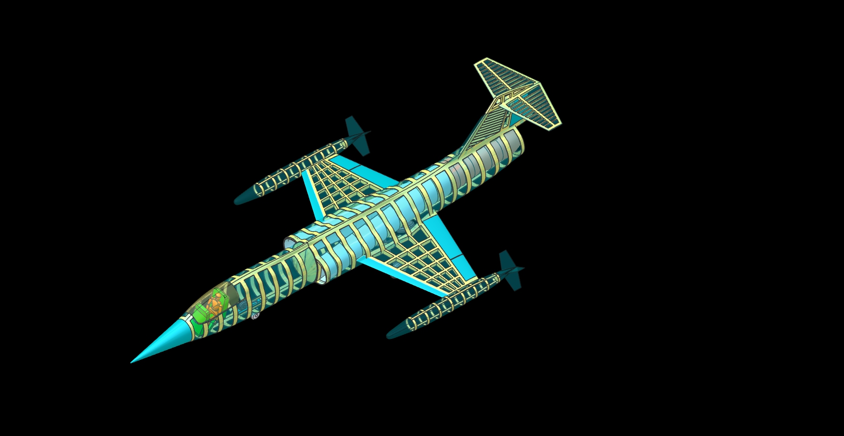F-104战机实体组装模型