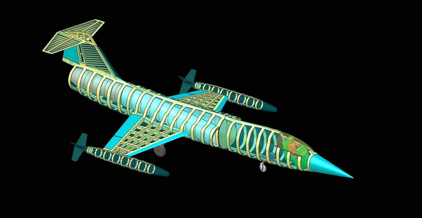 F-104战机实体组装模型