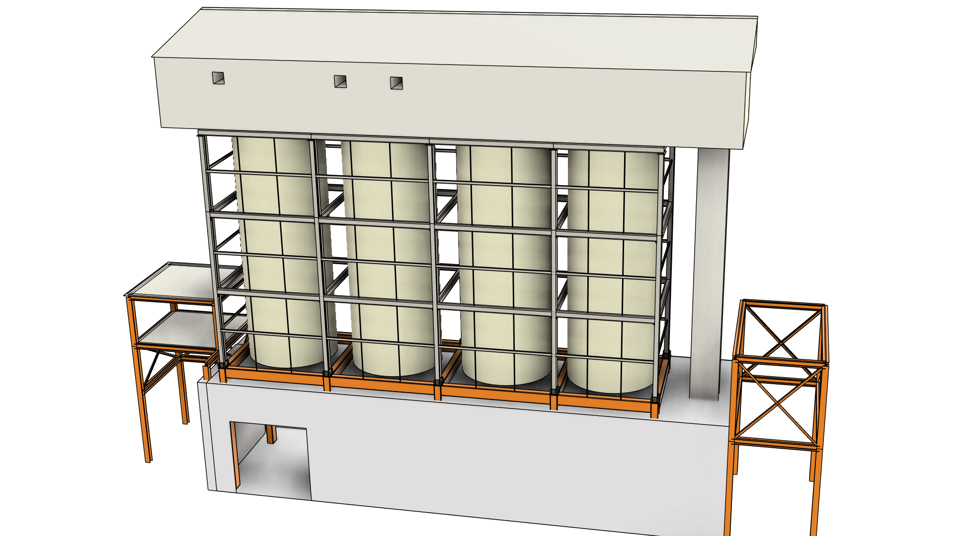 现有80吨筒仓立缝包覆结构