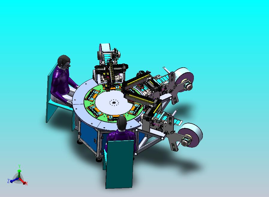 6工位盘贴合机贴膜设备，3种蓝膜，压合，无气泡