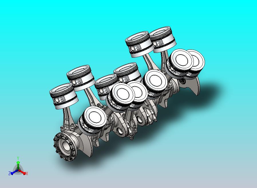 Packard V-1650 Merlin 曲轴和活塞组件