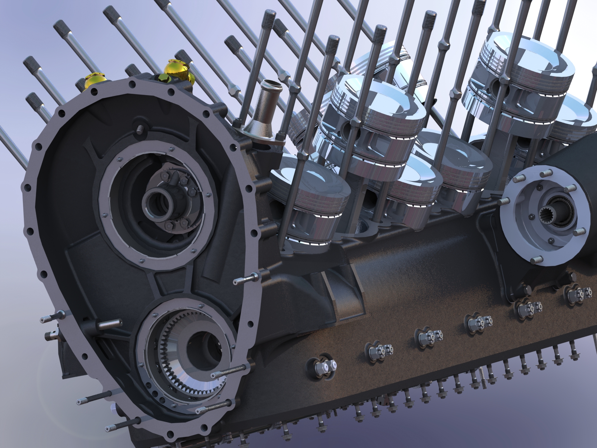 Packard V-1650 Merlin 曲轴和活塞组件