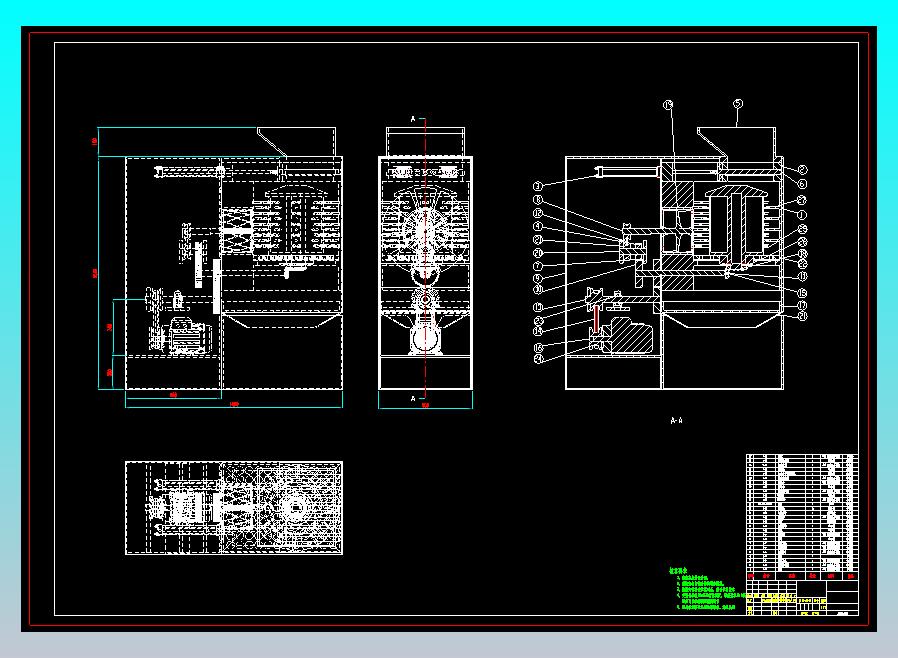 厨余垃圾处理器设计图三维SW+CAD+说明书
