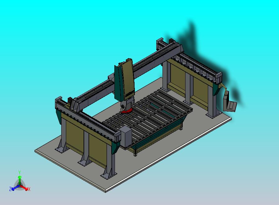 5轴加工机床设计3D图纸模型