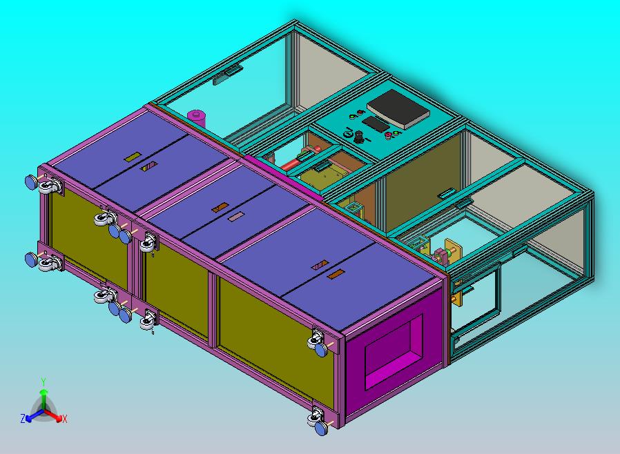 铝塑膜自动冲壳机设备3D图纸模型