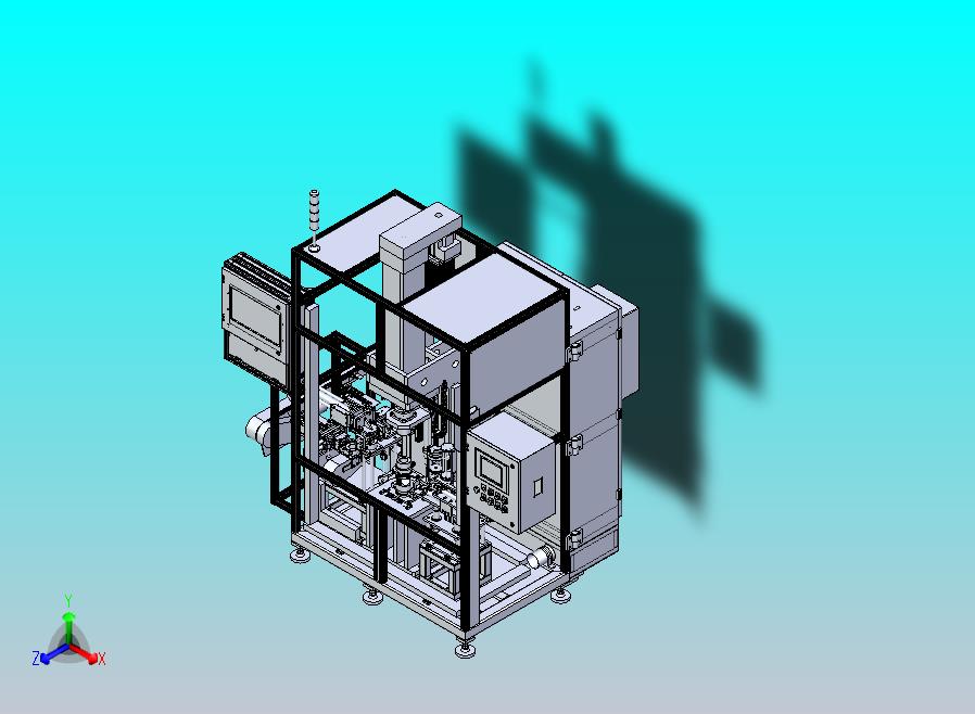 两CN前转向节压装机设备3D模型