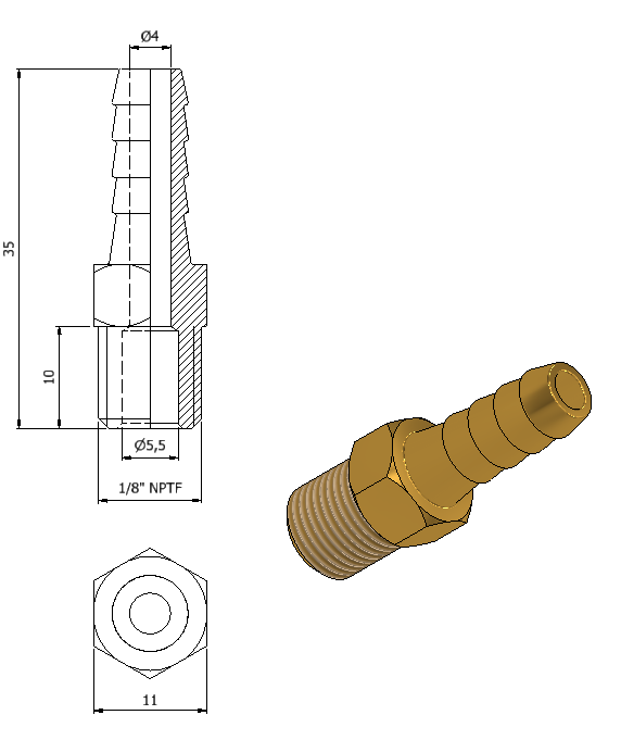 NPTF螺纹软管接头