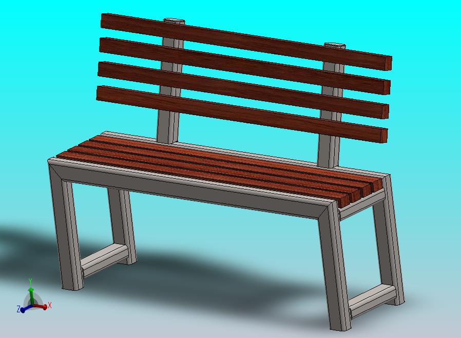 长椅的3D模型