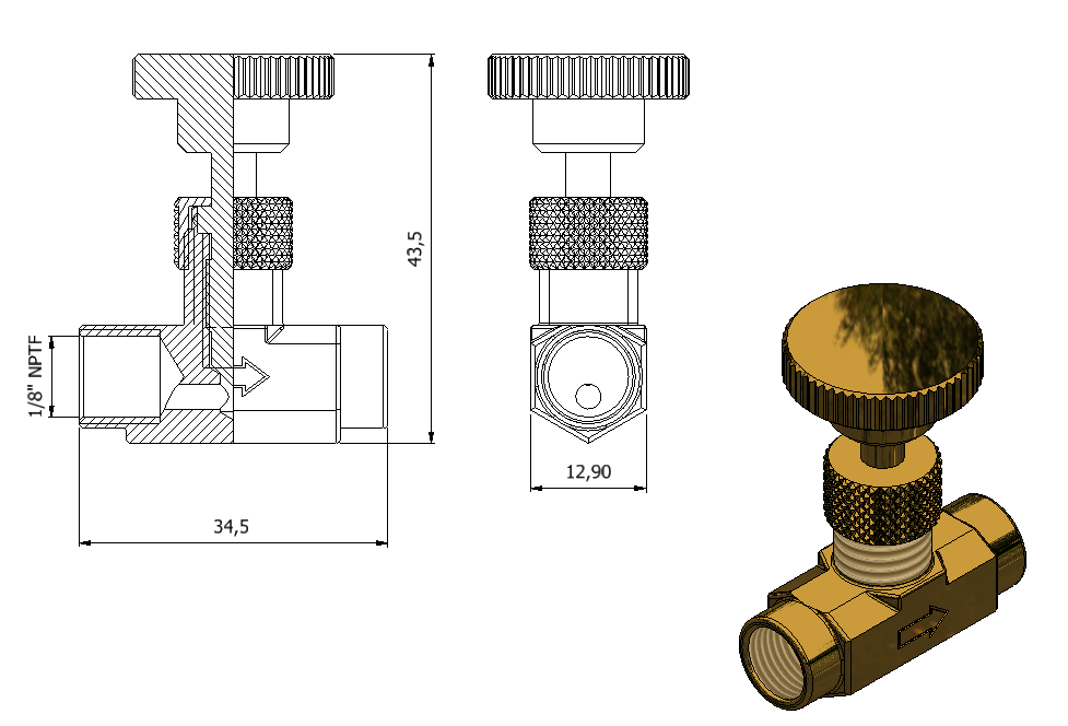 直通内外螺纹阀