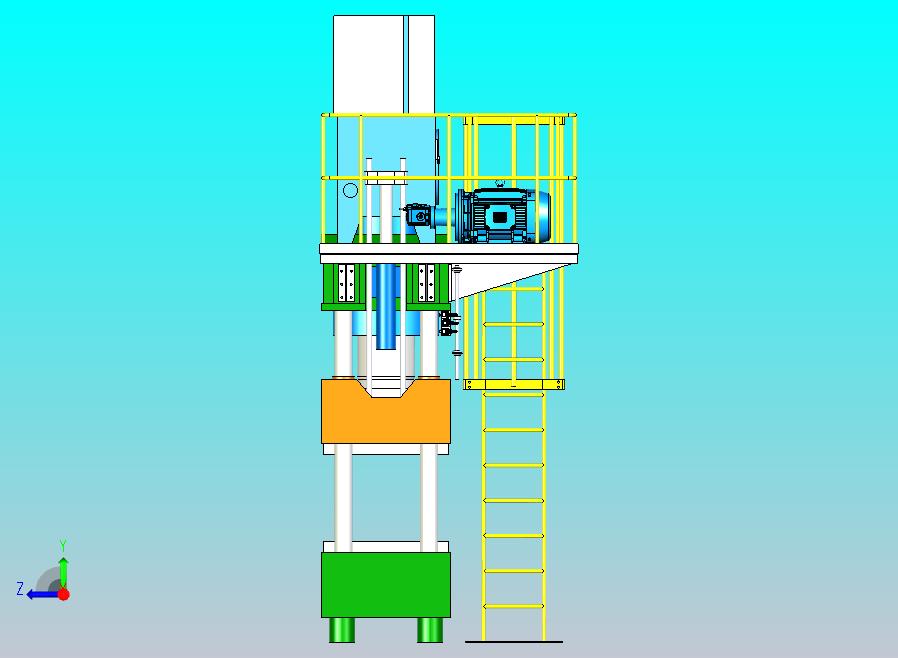 600T精密冲床3D模型
