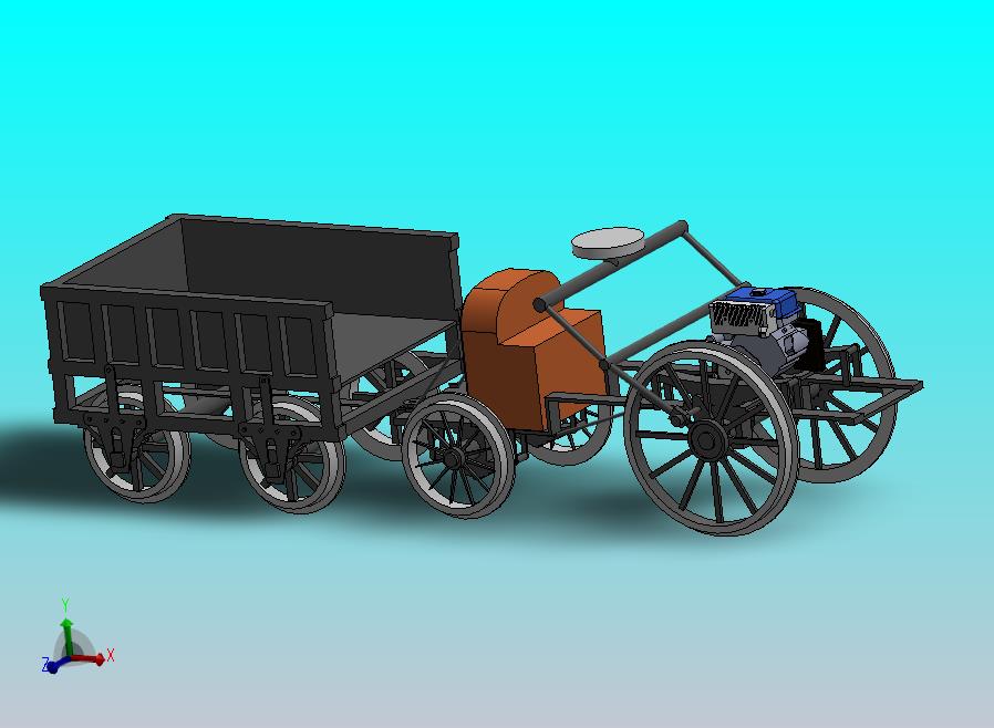 精致微型拖拉车模型三维设计