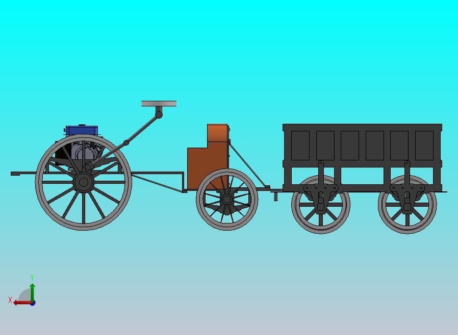 精致微型拖拉车模型三维设计