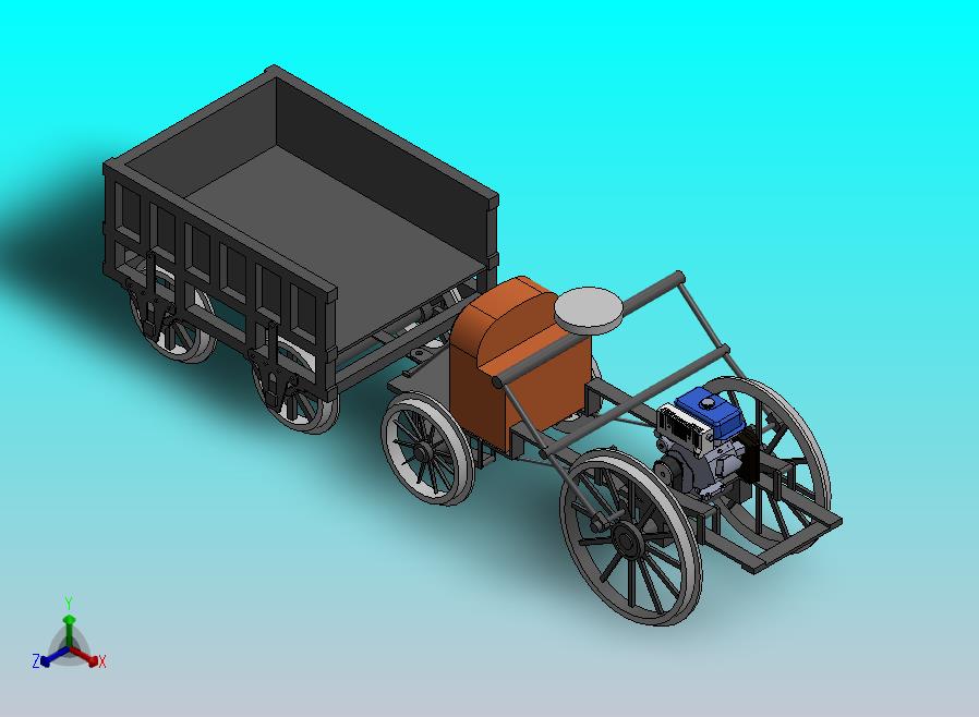 精致微型拖拉车模型三维设计