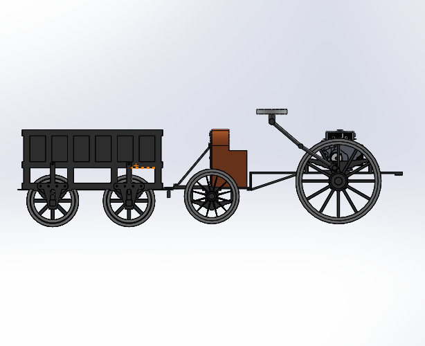 精致微型拖拉车模型三维设计