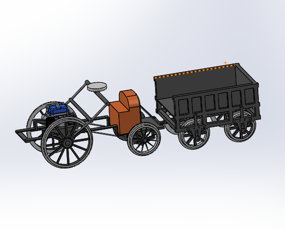 精致微型拖拉车模型三维设计