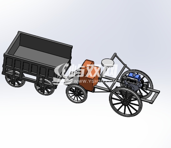 精致微型拖拉车模型三维设计