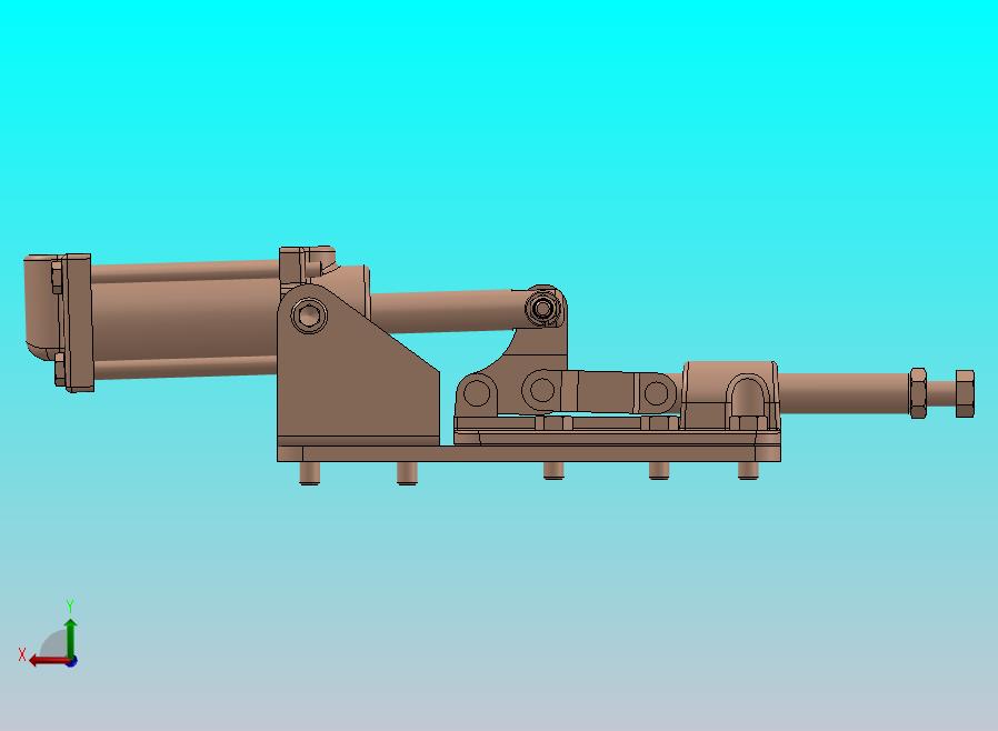 气压夹钳三维模型设计